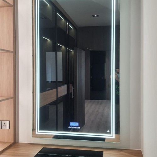5mm thick smart mirror with internal lighting and external lighting