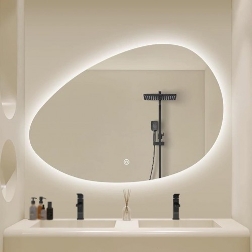 Irregular Bathroom Mirror with Light LED Dimmable Wall Mirror