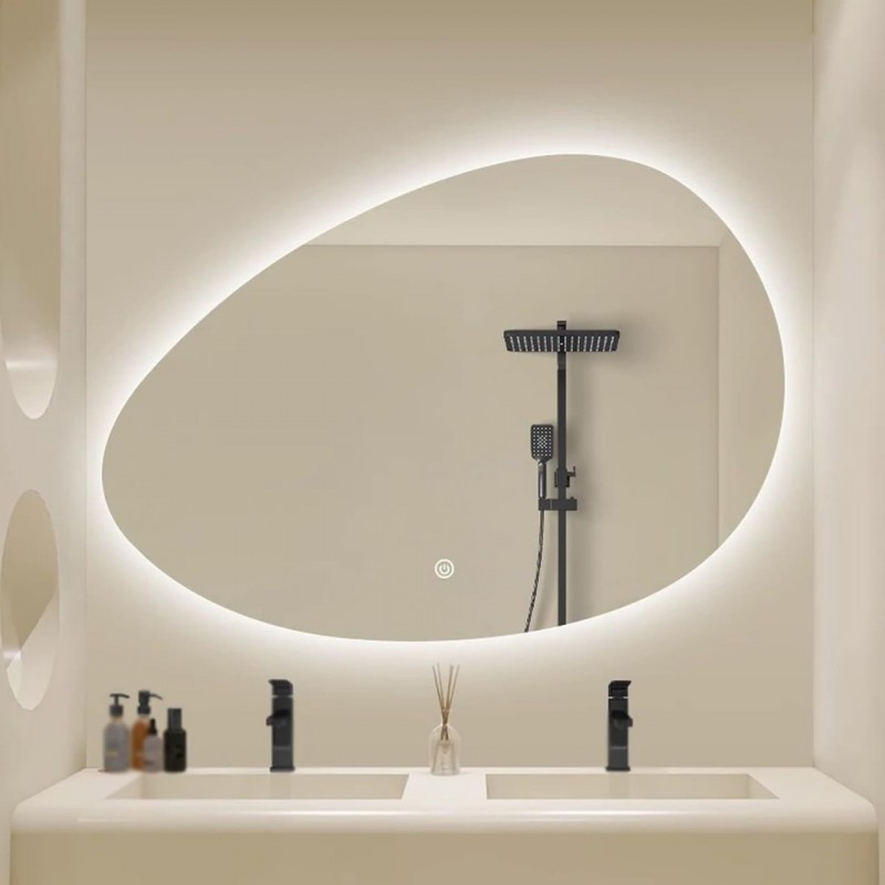Irregular Bathroom Mirror with Light LED Dimmable Wall Mirror