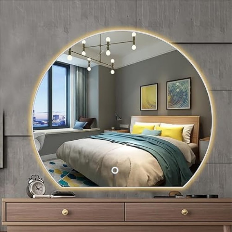 LED Semi-Circular Smart Mirror Lighting Mirror Adjustable Vanity Mirror